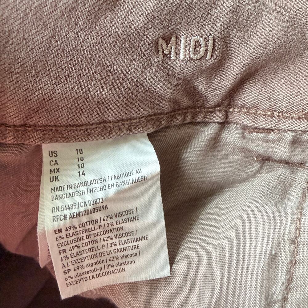 American Eagle AEO Twill Womens Mauve Pink Super Stretch Midi Shorts Size 10 - Picture 3 of 5